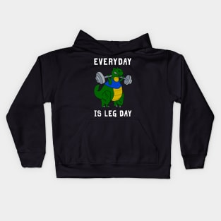 Everyday Is Leg Day T-rex Shirt For Gymer Kids Hoodie